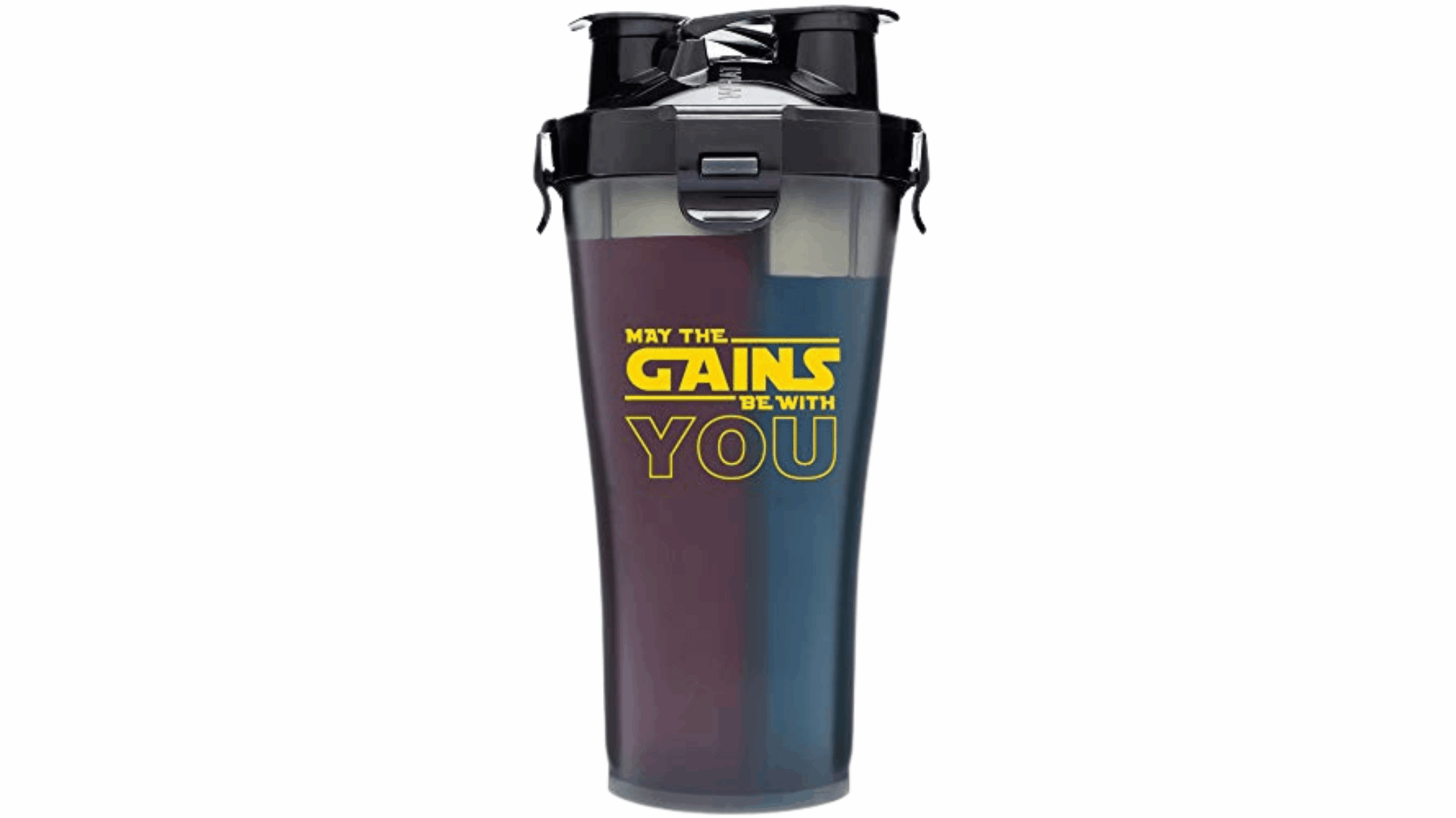 Hydra Cup Dual Shaker Cup black - 900 ml "May the Gains be with you"