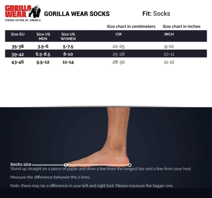 Gorilla Wear Performance Crew Socks Weiß – Bild 3