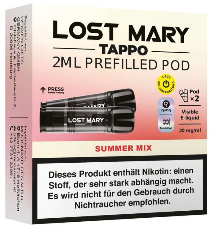 Lost Mary Tappo "Summer Mix" Pod´s/Apple Watermelon (2 Ex.) 20mg/ml