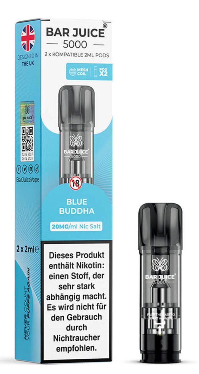 Bar Juice 5000 Blue Buddha/Blueberry Bubblegum 2ml/20mg/2er Paket – Bild 2