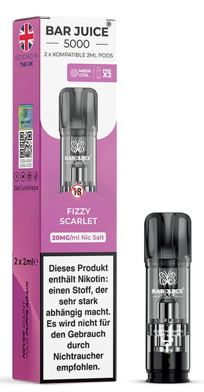 Bar Juice 5000 Fizzy Scarlet/Fizzy Cherry 2ml/20mg/2er Paket – Bild 2