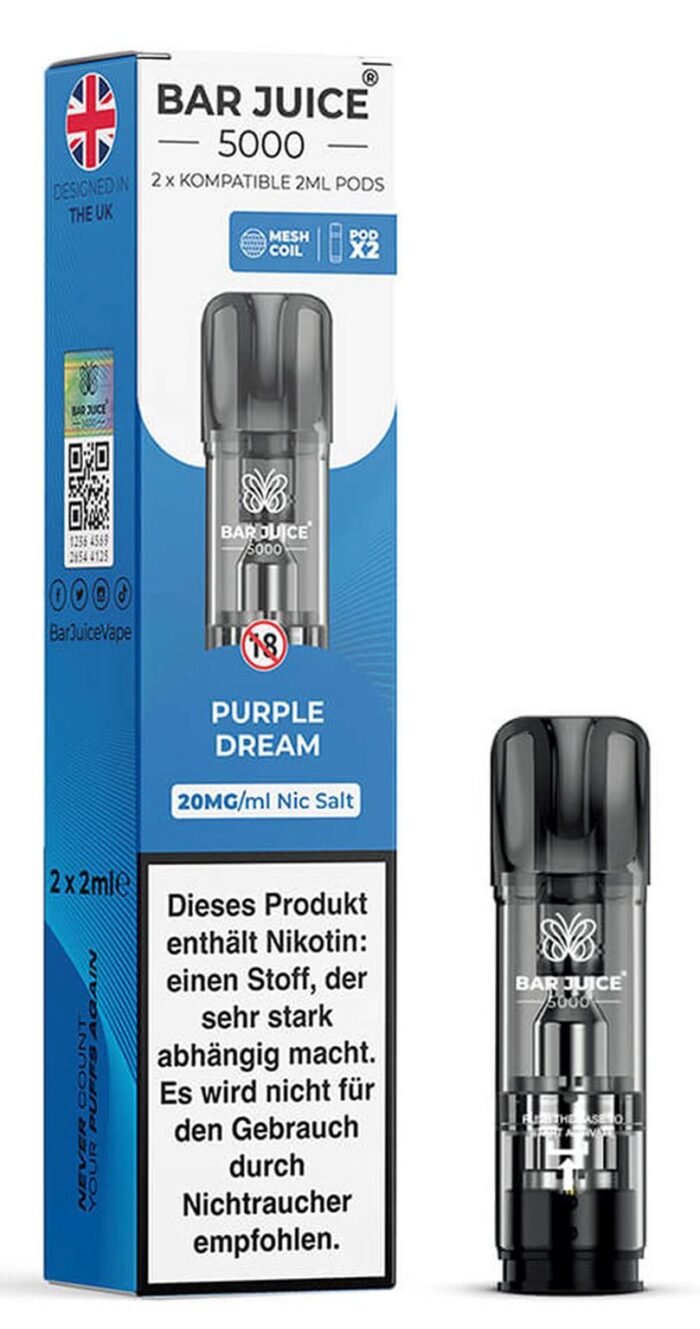 Bar Juice 5000 Purple Dream/Blueberry Cherry Cranberry 2ml/20mg/2er Paket – Bild 2
