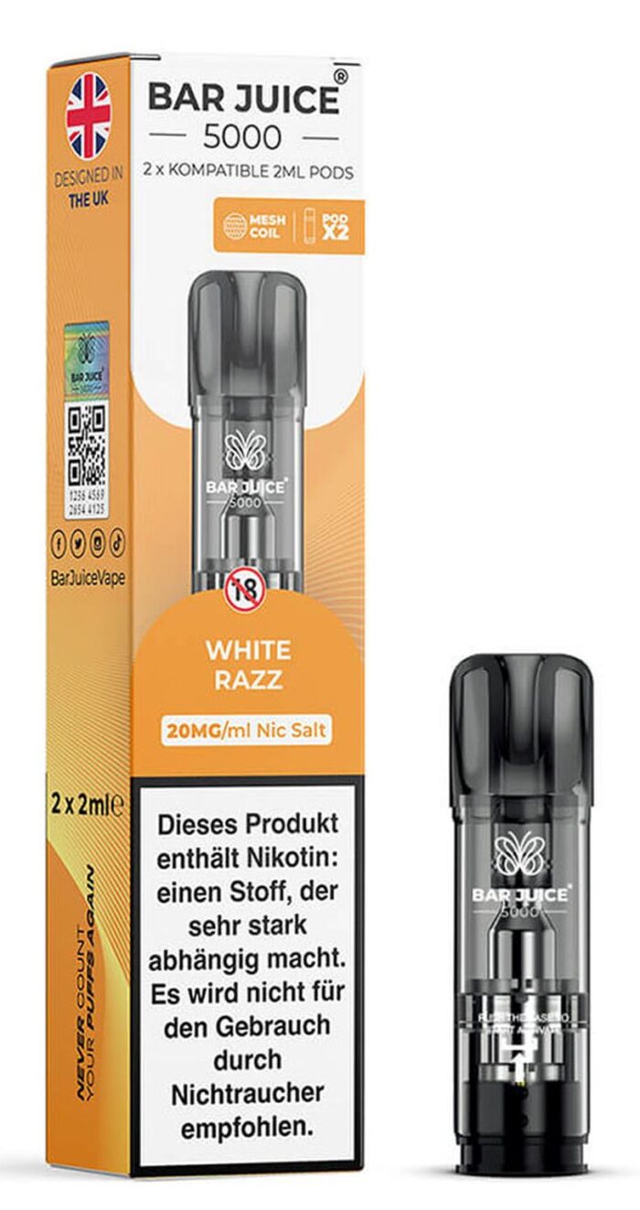 Bar Juice 5000 White Razz/White Peach Razz  2ml/20mg/2er Paket – Bild 2