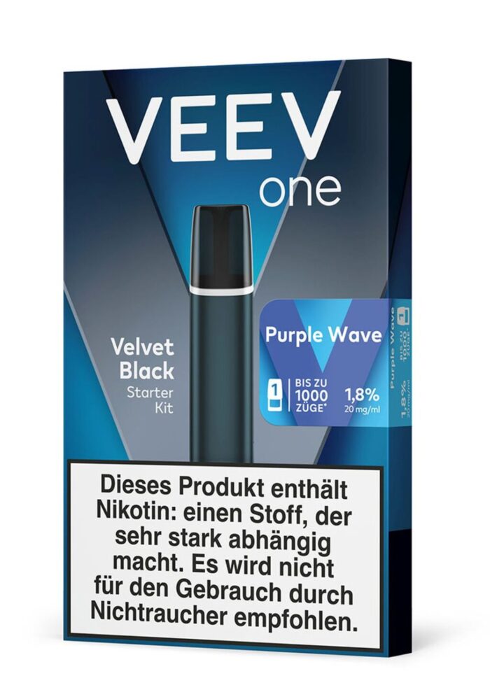E-Zigarette VEEV ONE Starter Kit + 1 Pod Purple Wave/Blue Raspberry